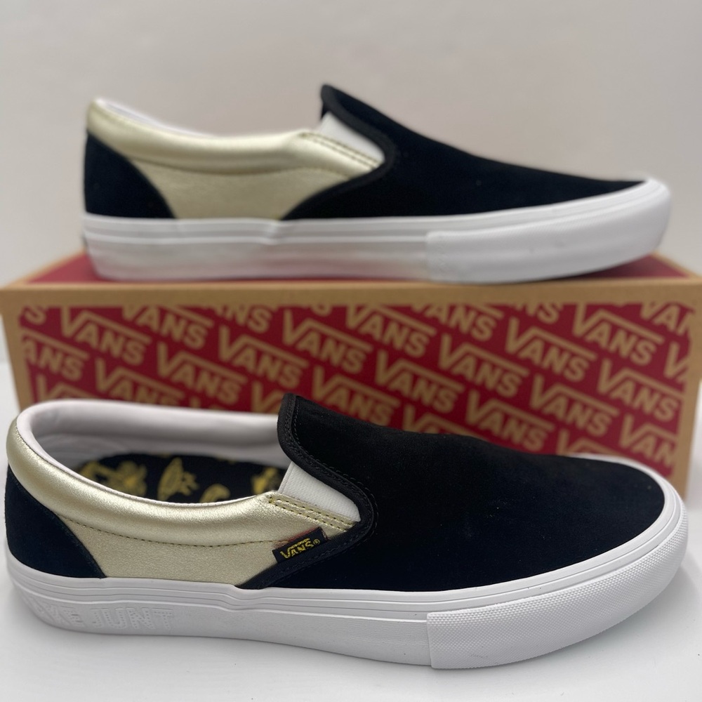 Vans Men’s Slip-On Pro (Shake Junt) Black/Gold Sneakers
VN0A347V13L